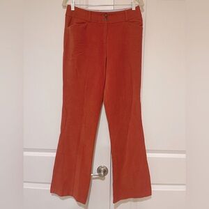 J.McLaughlin Women’s Orange Rust Pima Cotton Corduroy Flare Leg Pants Size 4